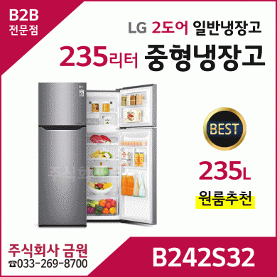 LG전자 235리터 일반냉장고 B242S32
