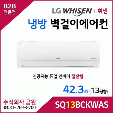 LG휘센 13평형 벽걸이에어컨 SQ13BCKWAS