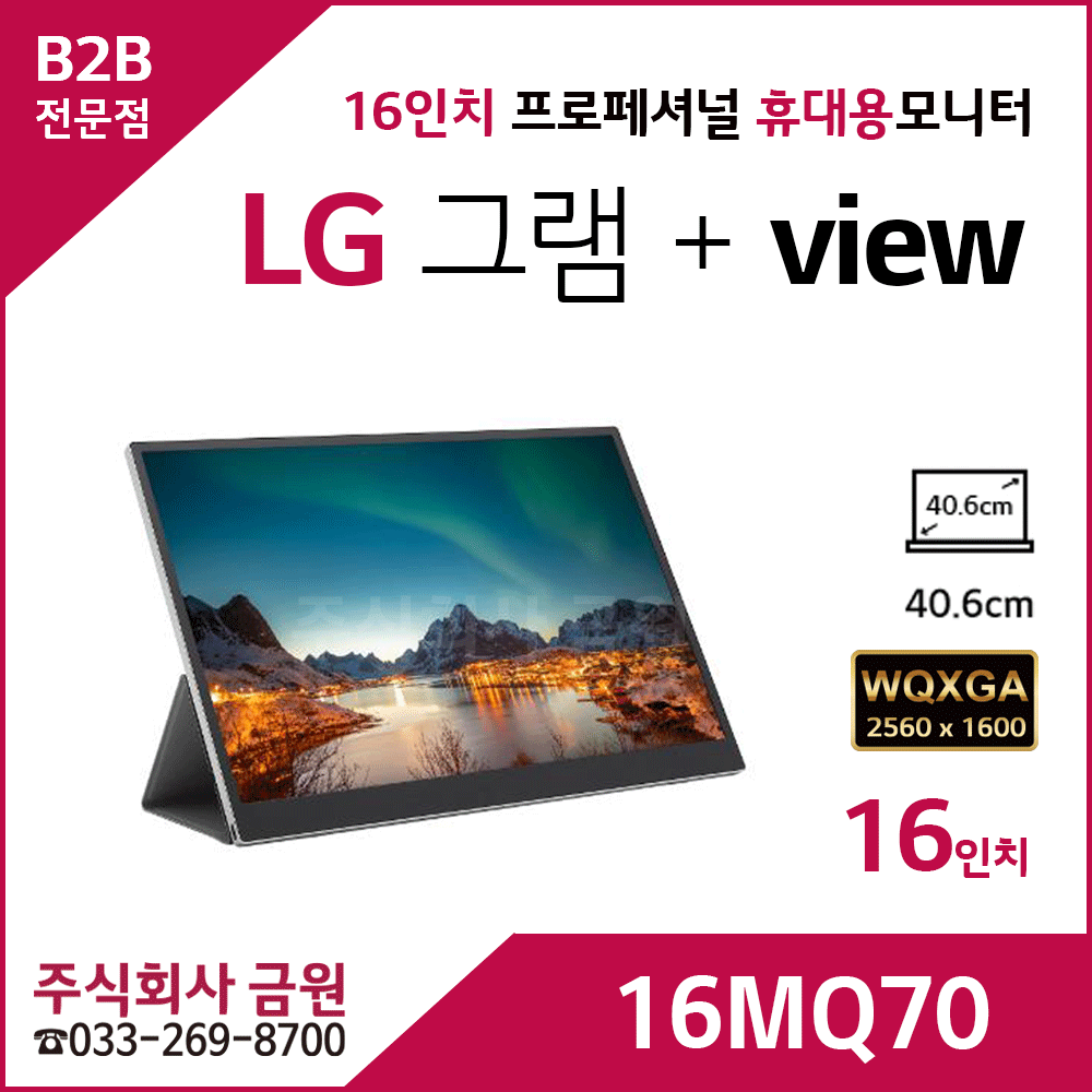 LG 그램 뷰 gram view 16인치 16MQ70 휴대용 모니터