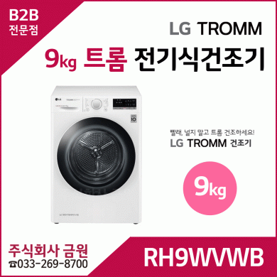 LG 트롬 9kg 전기식 건조기 RH9WVWB
