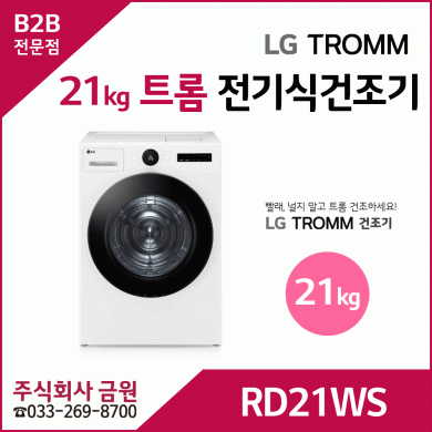 LG 트롬 오브제컬렉션 21kg 전기식 건조기 RD21WS