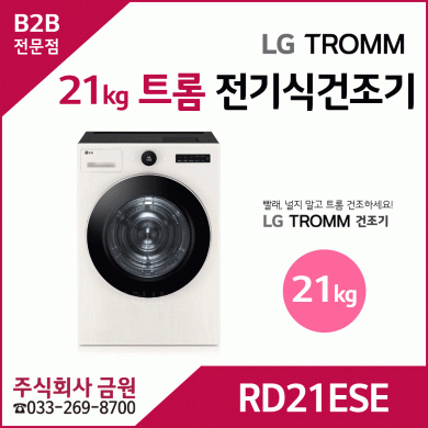 LG 트롬 오브제컬렉션 21kg 전기식 건조기 RD21ESE