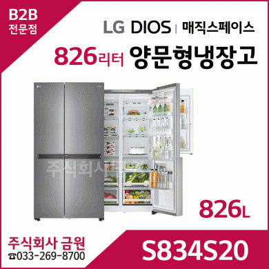 LG 디오스 매직스페이스 양문형 냉장고 S834S20