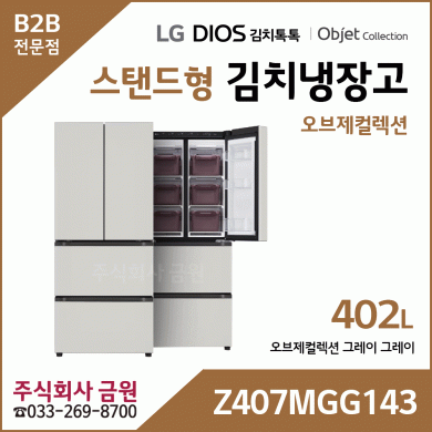 LG 디오스 오브제컬렉션 김치톡톡 김치냉장고 Z407MGG143