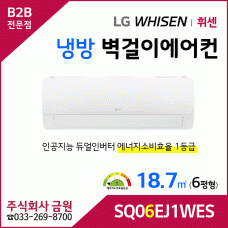 LG휘센 6평형 벽걸이에어컨 SQ06EJ1WES