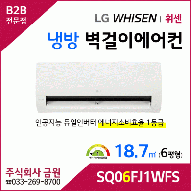 LG휘센 6평형 벽걸이에어컨 SQ06FJ1WFS