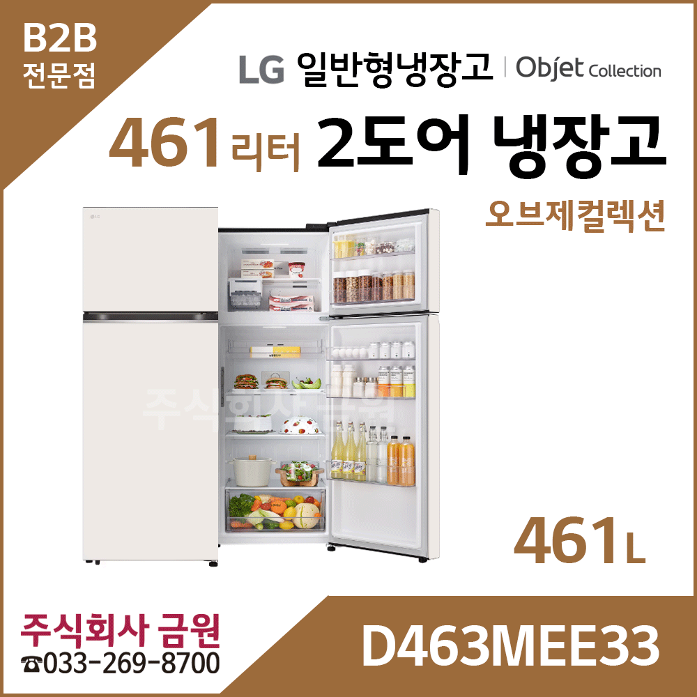 LG 2도어 일반냉장고 D463MEE33